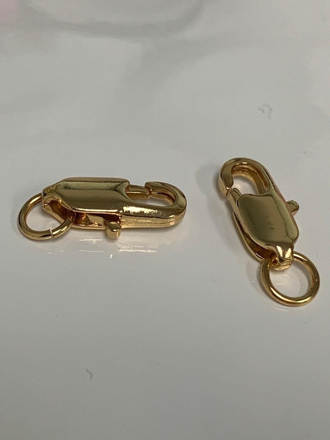 1pc wholesale lobster clasp 24k gold , lobster claw with jump ring for jewelry necklace bracelet anklet making, size 12mmx6mm