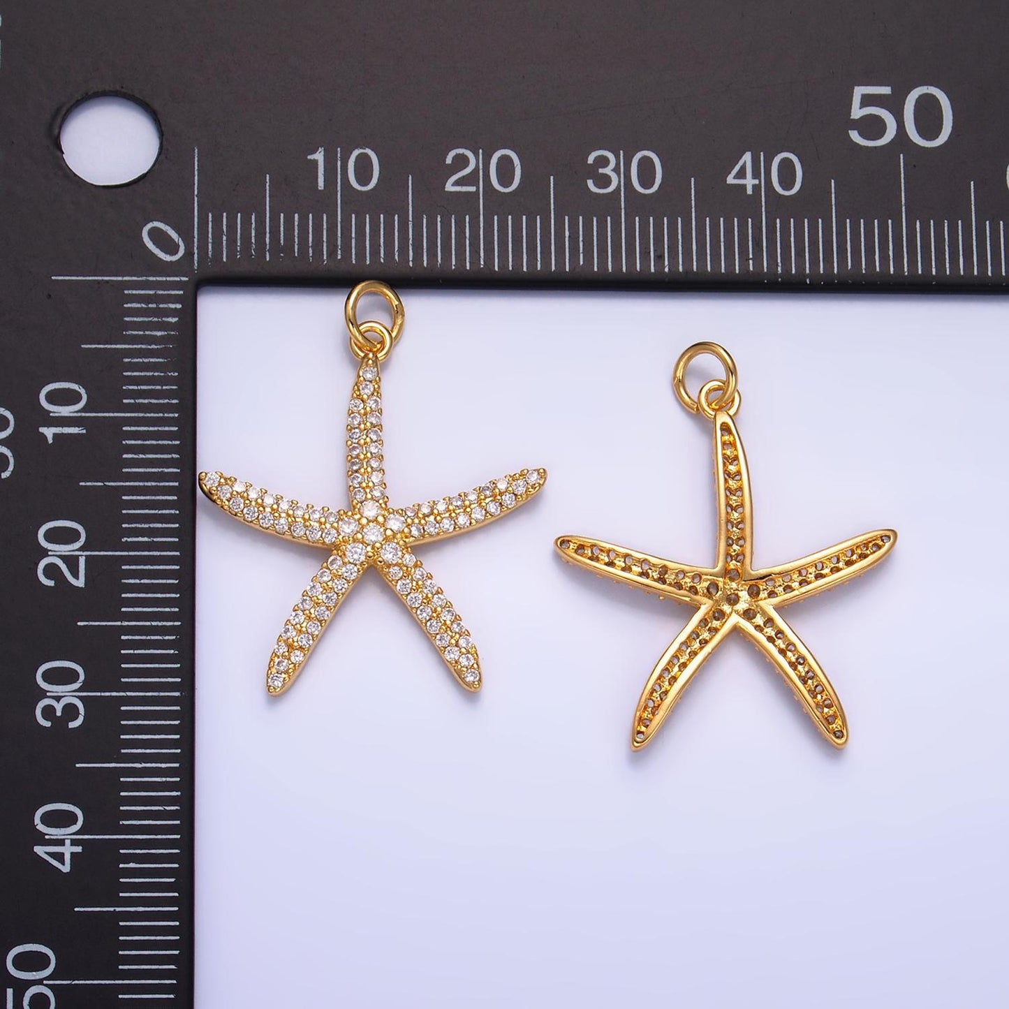 Dainty cz starfish charms 24k gold filled sea star pendant star fish charm for bracelet necklace diy jewelry making supply ocean beach w235