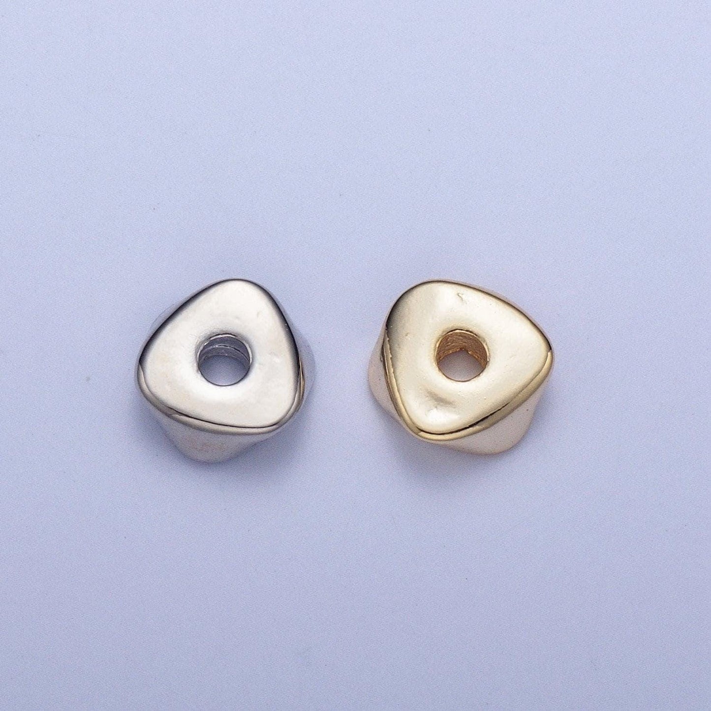 20pcs/bag abstract triangular 4.0/6.4/8.6mm bead spacer, gold silver plated cut garlic clover section spacer | b058,b061,b102,b104,b107,b109