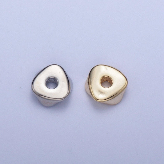 20pcs/bag abstract triangular 4.0/6.4/8.6mm bead spacer, gold silver plated cut garlic clover section spacer | b058,b061,b102,b104,b107,b109