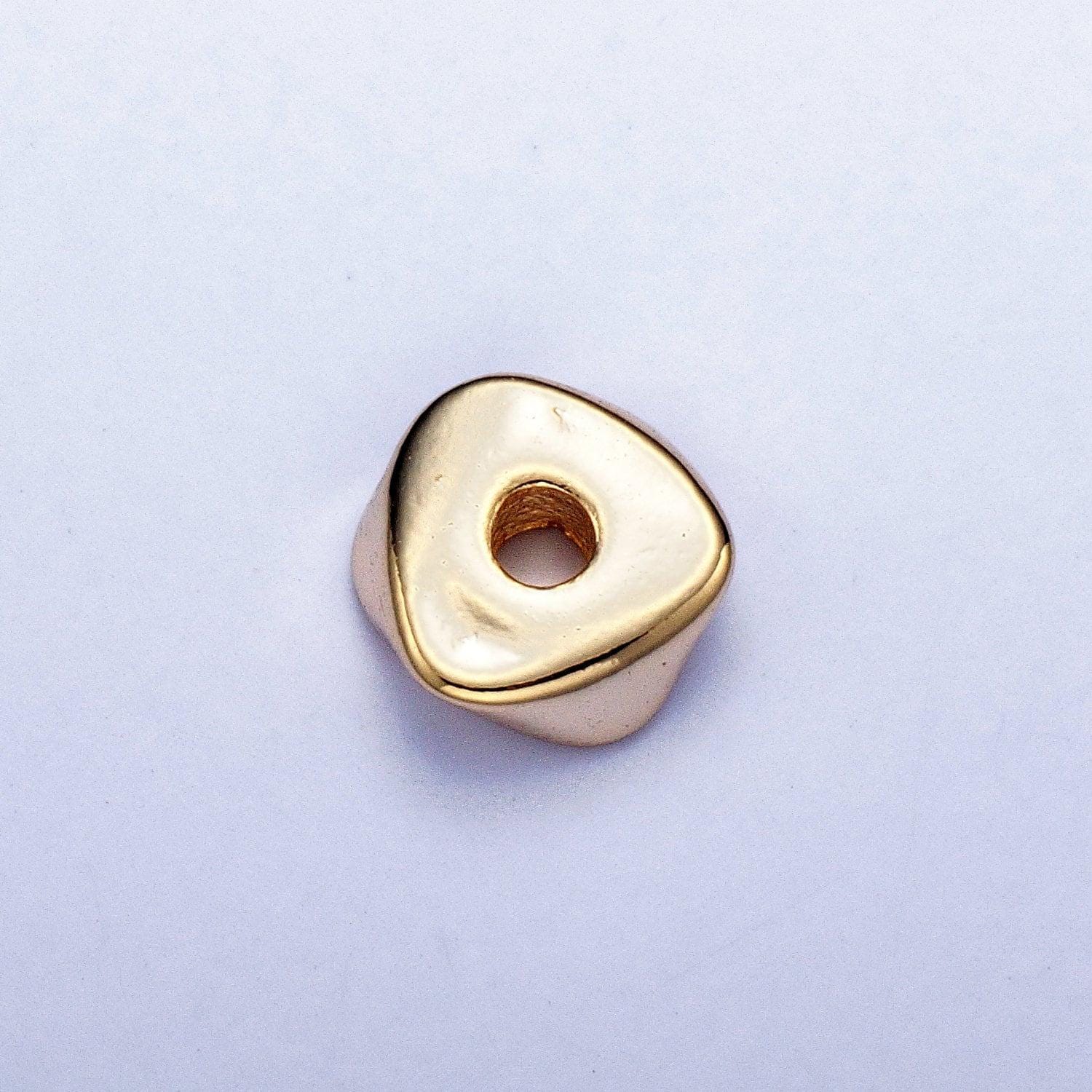 20pcs/bag abstract triangular 4.0/6.4/8.6mm bead spacer, gold silver plated cut garlic clover section spacer | b058,b061,b102,b104,b107,b109