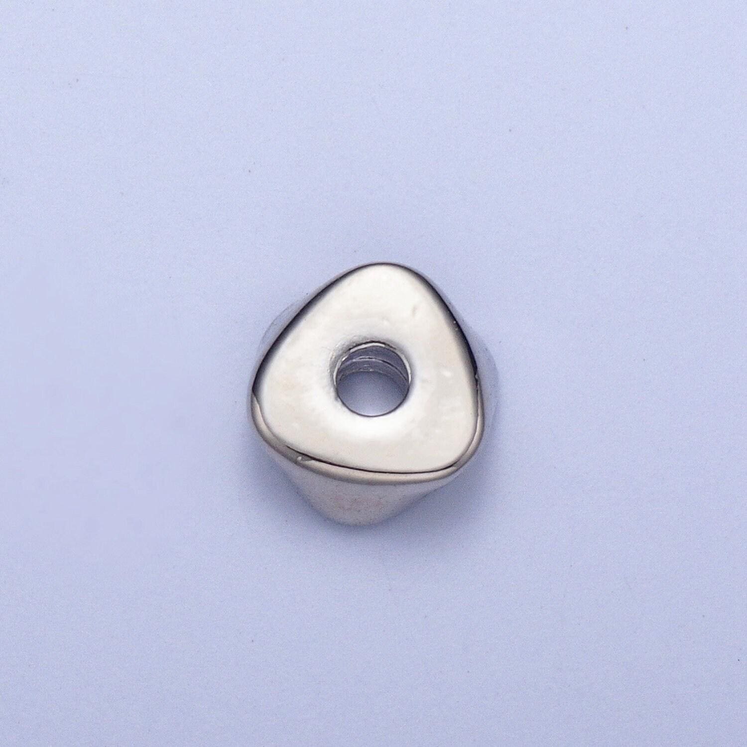 20pcs/bag abstract triangular 4.0/6.4/8.6mm bead spacer, gold silver plated cut garlic clover section spacer | b058,b061,b102,b104,b107,b109