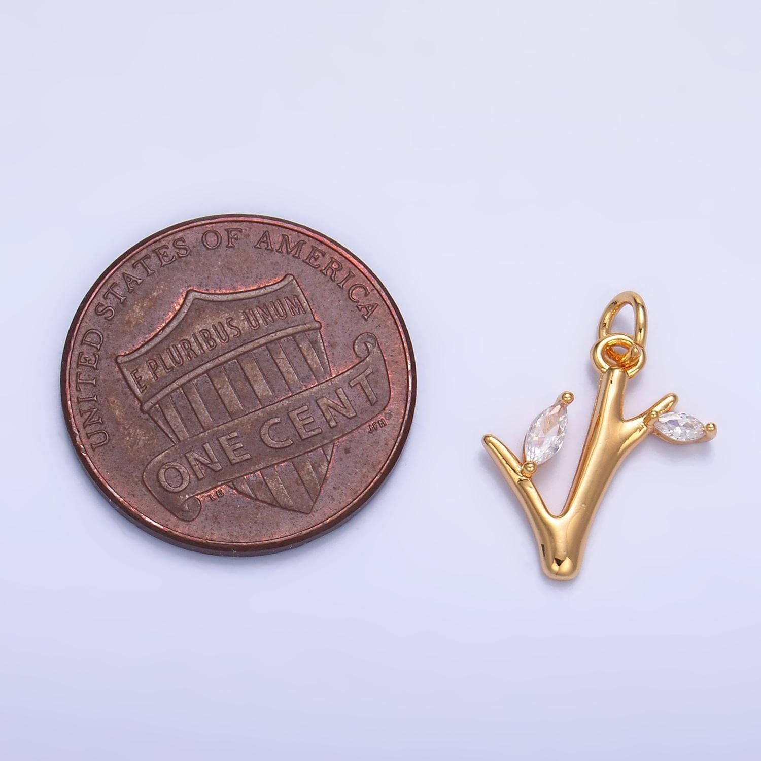 Mini gold kelp charms 24k gold filled coral pendant cz charm bracelet necklace for beach ocean inspired diy jewelry making supply w392