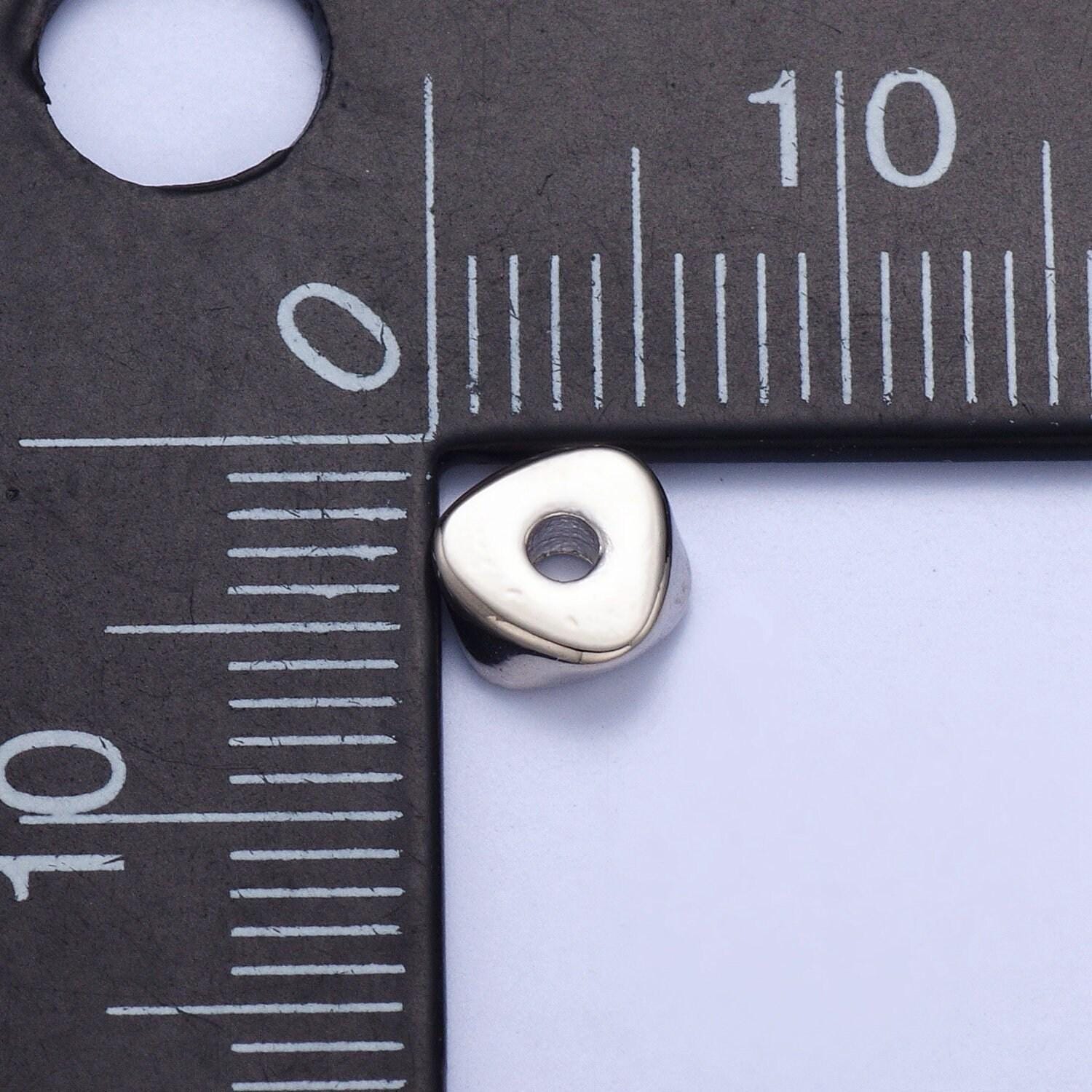 20pcs/bag abstract triangular 4.0/6.4/8.6mm bead spacer, gold silver plated cut garlic clover section spacer | b058,b061,b102,b104,b107,b109