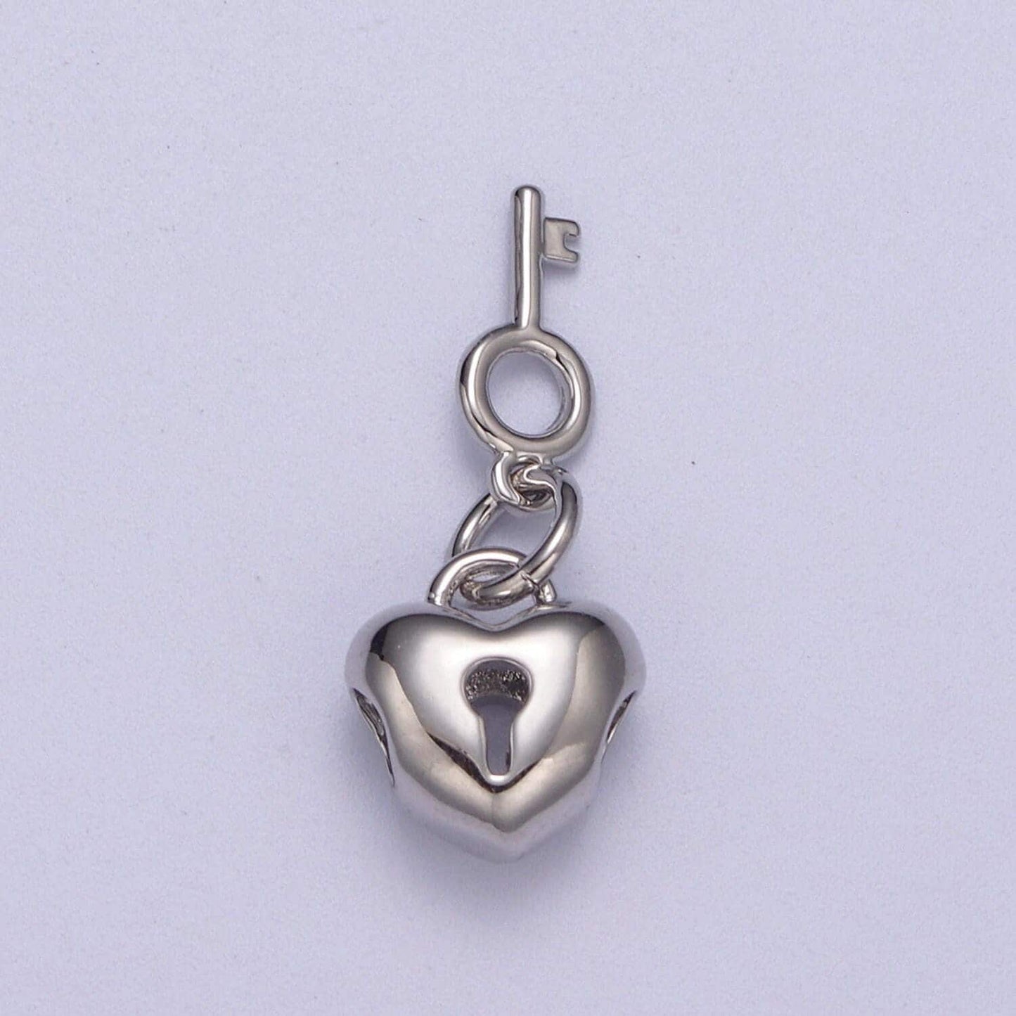 Gold filled love lock, heart shaped bead padlock with key silver heart padlock bead spacer for bracelet n-264, n-265