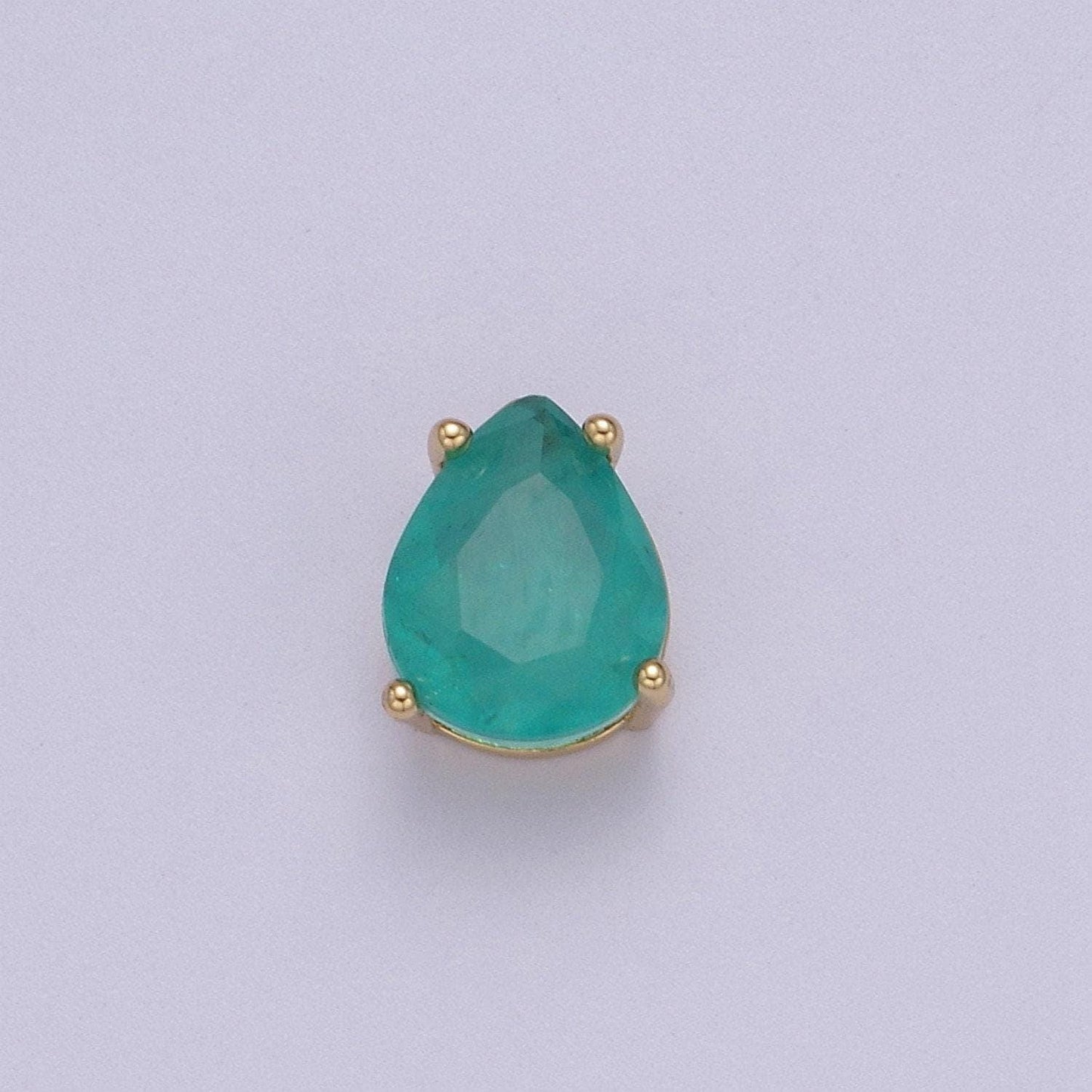 Cubiz zirconia tear drop beads - 10mm small cz aqua green teardrop jewelry gold beads spacer for bracelet necklace supply, b-463