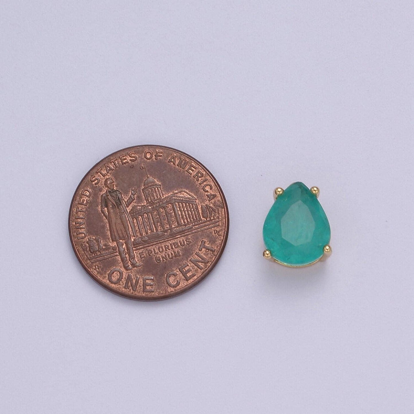 Cubiz zirconia tear drop beads - 10mm small cz aqua green teardrop jewelry gold beads spacer for bracelet necklace supply, b-463