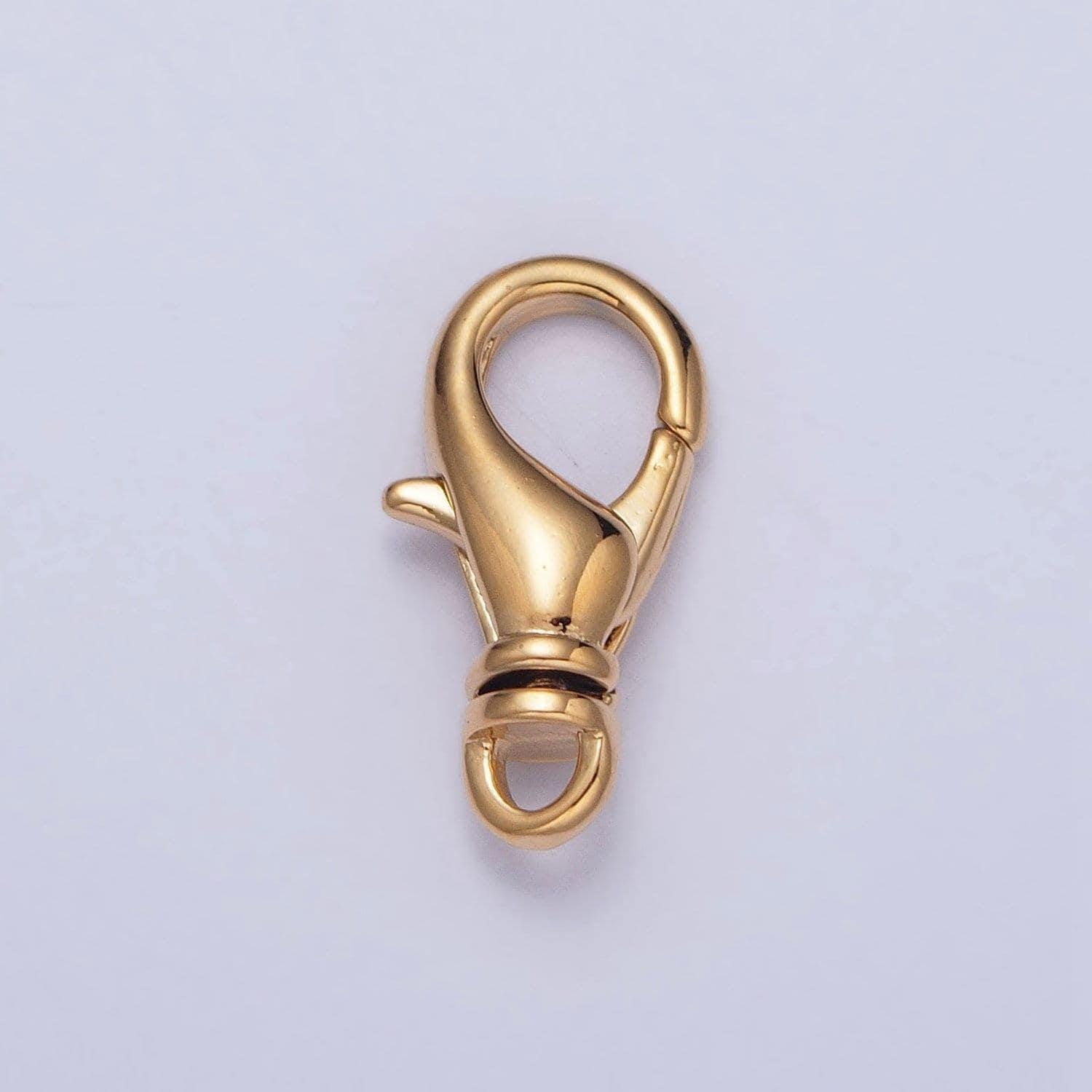 14k gold filled lobster clasps, 15.9x8.1mm clasps in gold | l-827