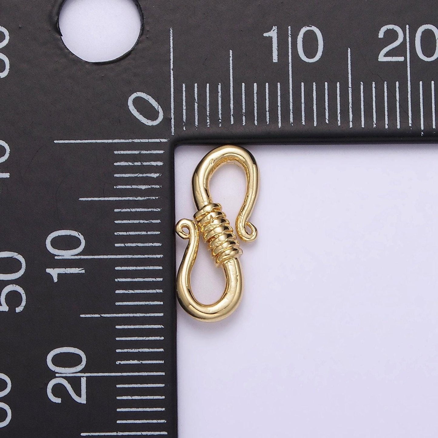 14k gold filled 15mm curved tied s-hook clasps closure jewelry supply findings | z-654