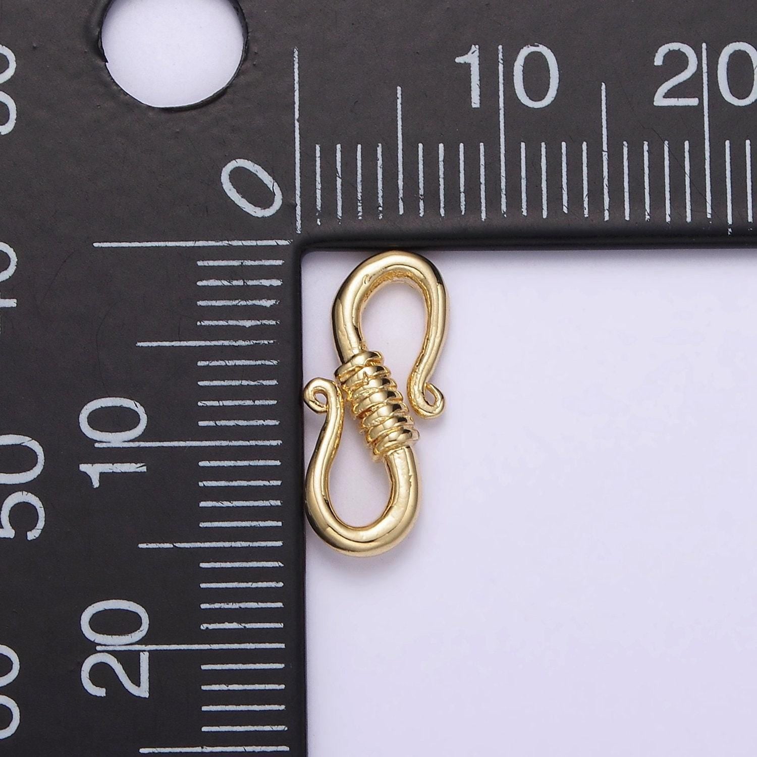14k gold filled 15mm curved tied s-hook clasps closure jewelry supply findings | z-654