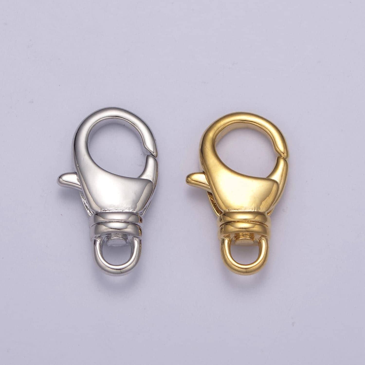Gold / silver lobster clasps - 24k gold filled clasp for Bag harm jewelry making Keychain Component findings L-584