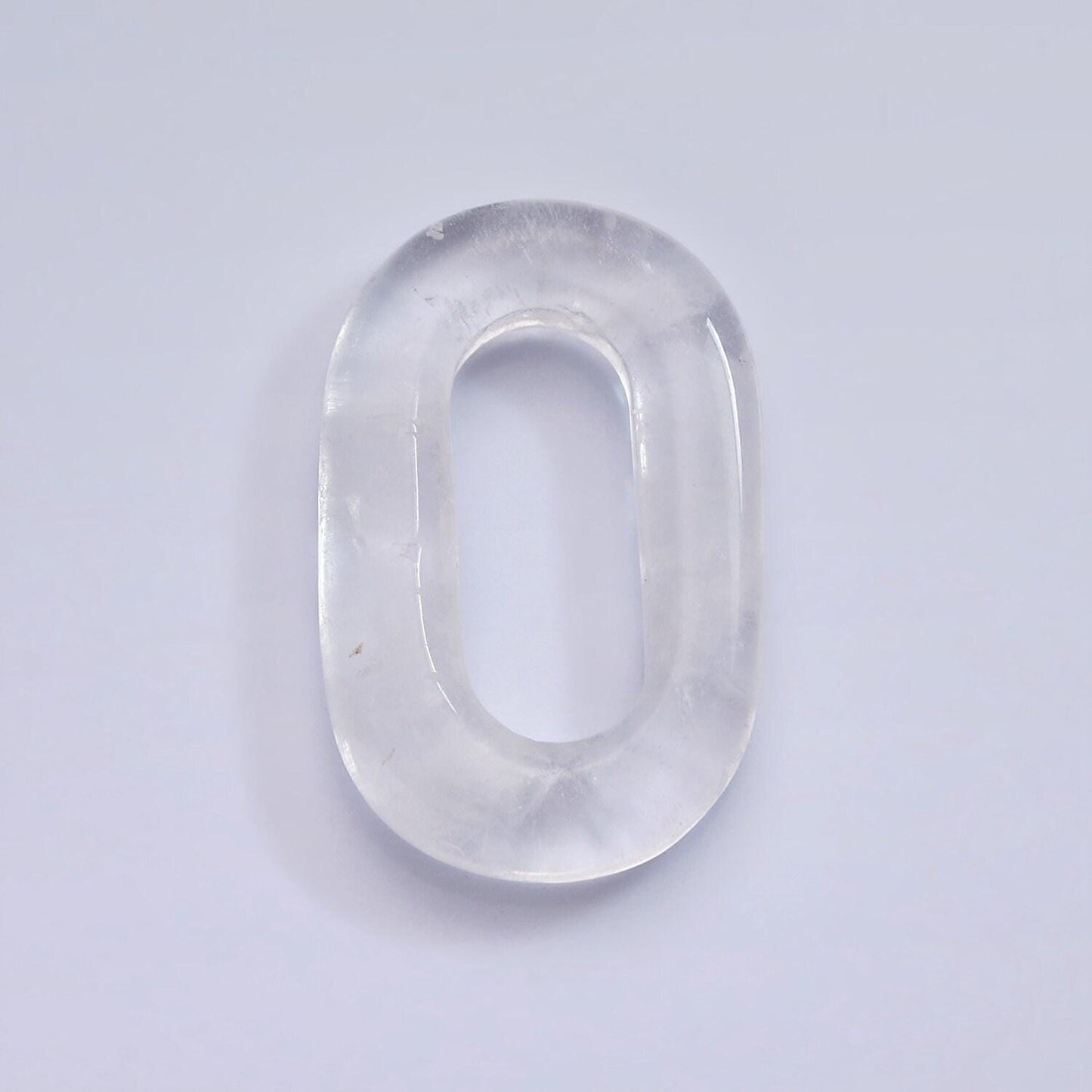 40mm clear quartz natural gemstone open oblong rectangular jewelry findings | z550