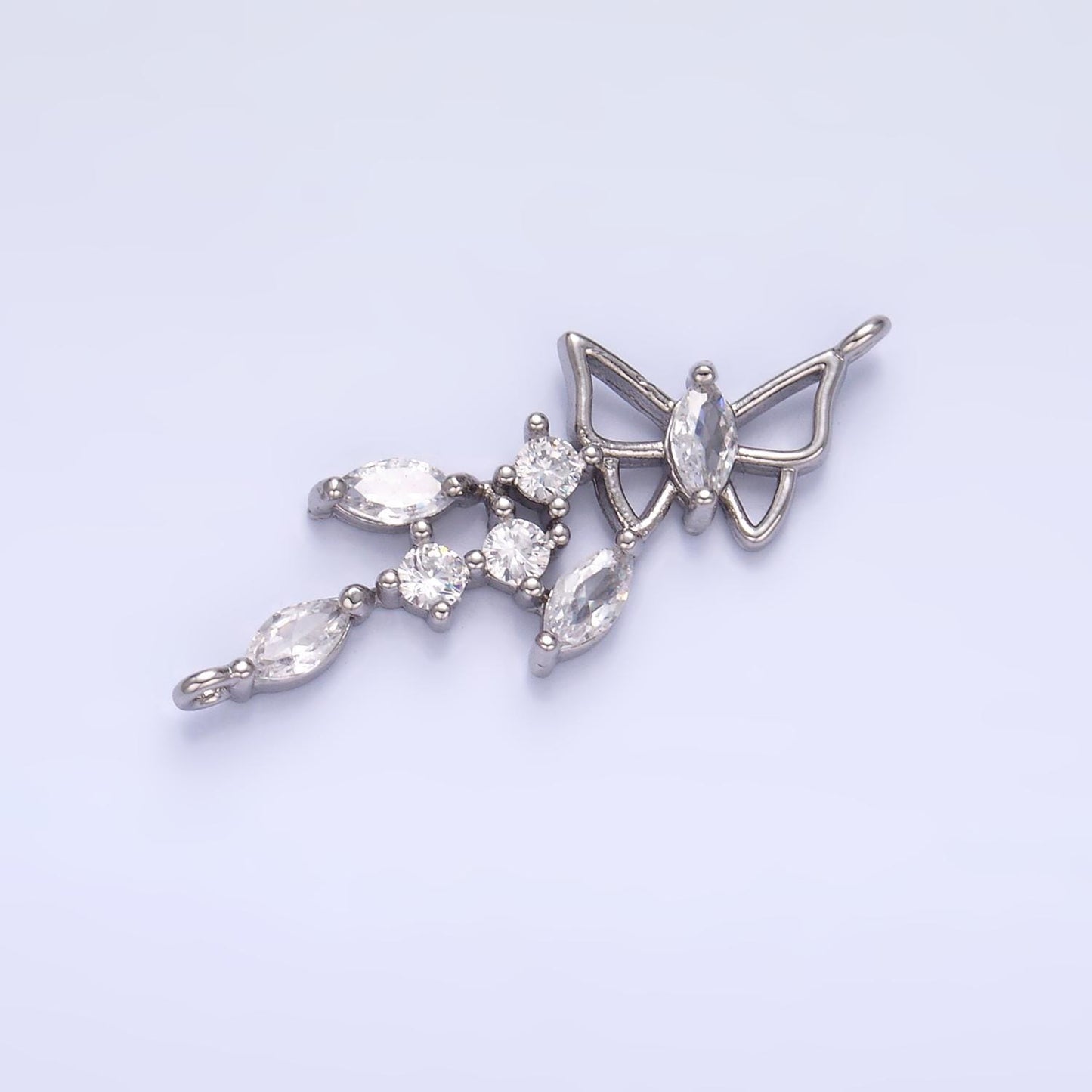 14K Gold Butterfly Connector - Dainty Link Connector- Cubic Mariposa Charm Connector- for Necklace Bracelet Component, G228