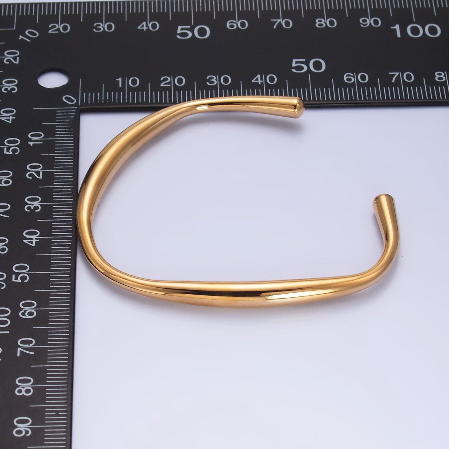 Gold Stainless Steel Bracelet Cuff Modern Minimalist Bracelet WA2737