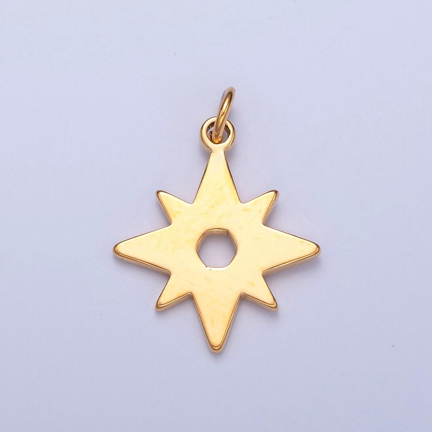 20x15mm open celestial star charm pendant, gold filled north star for diy jewelry making, w-463