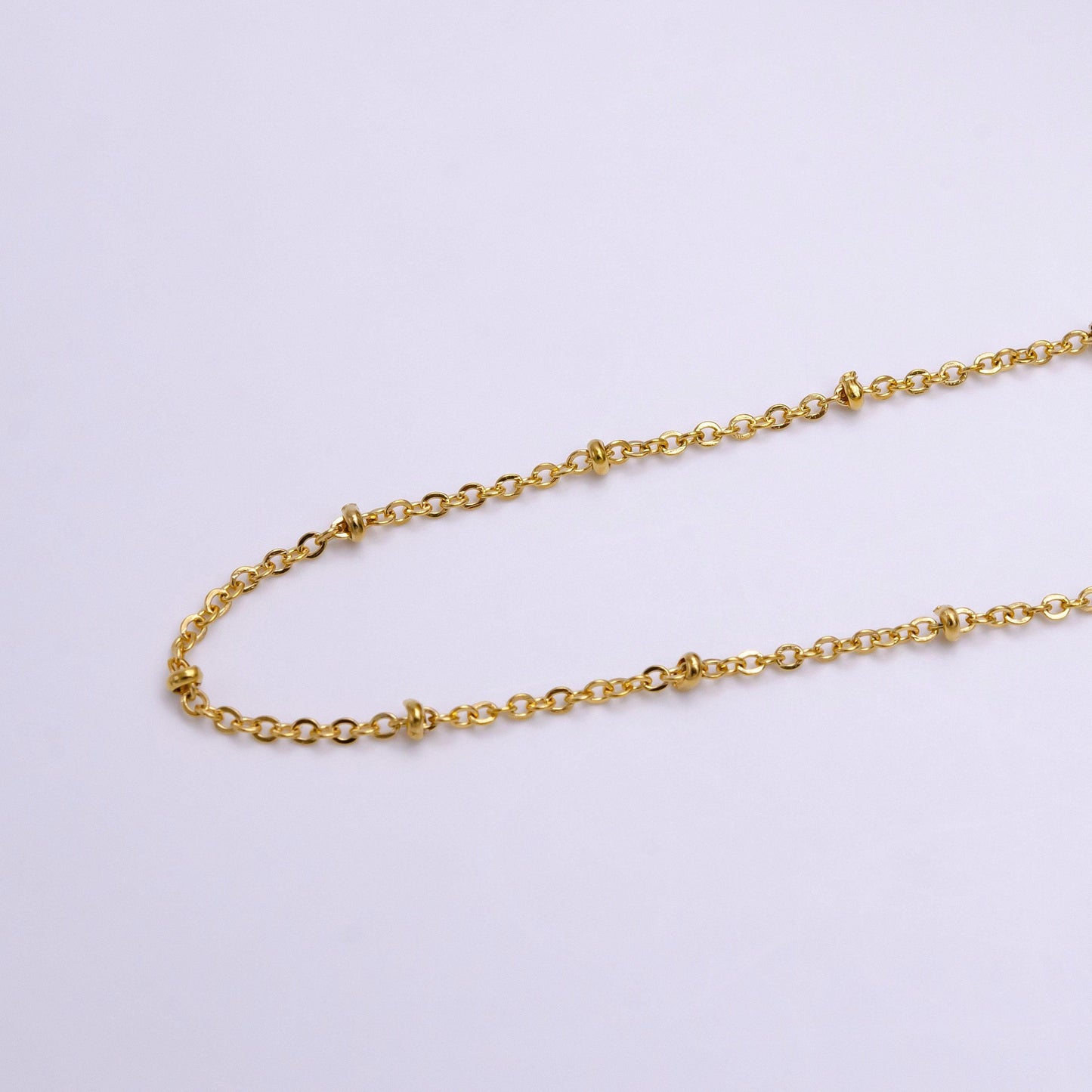 24k gold filled 2.5mm satellite bead rolo unfinished chain for jewelry making | roll-1383
