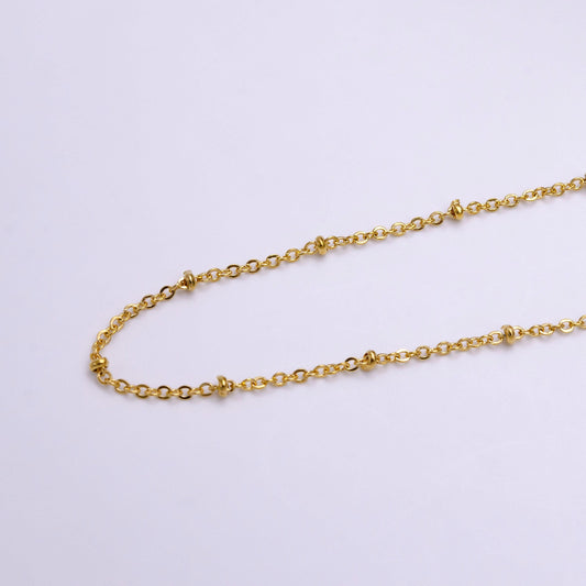 24k gold filled 2.5mm satellite bead rolo unfinished chain for jewelry making | roll-1383