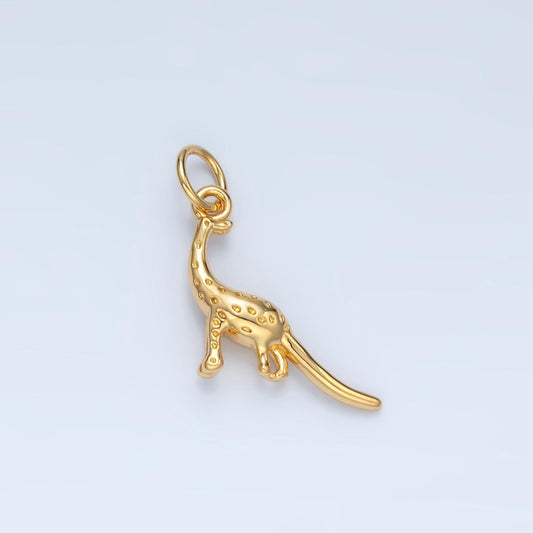 14k gold filled happy brontosaurus dinosaur charm | ag-944