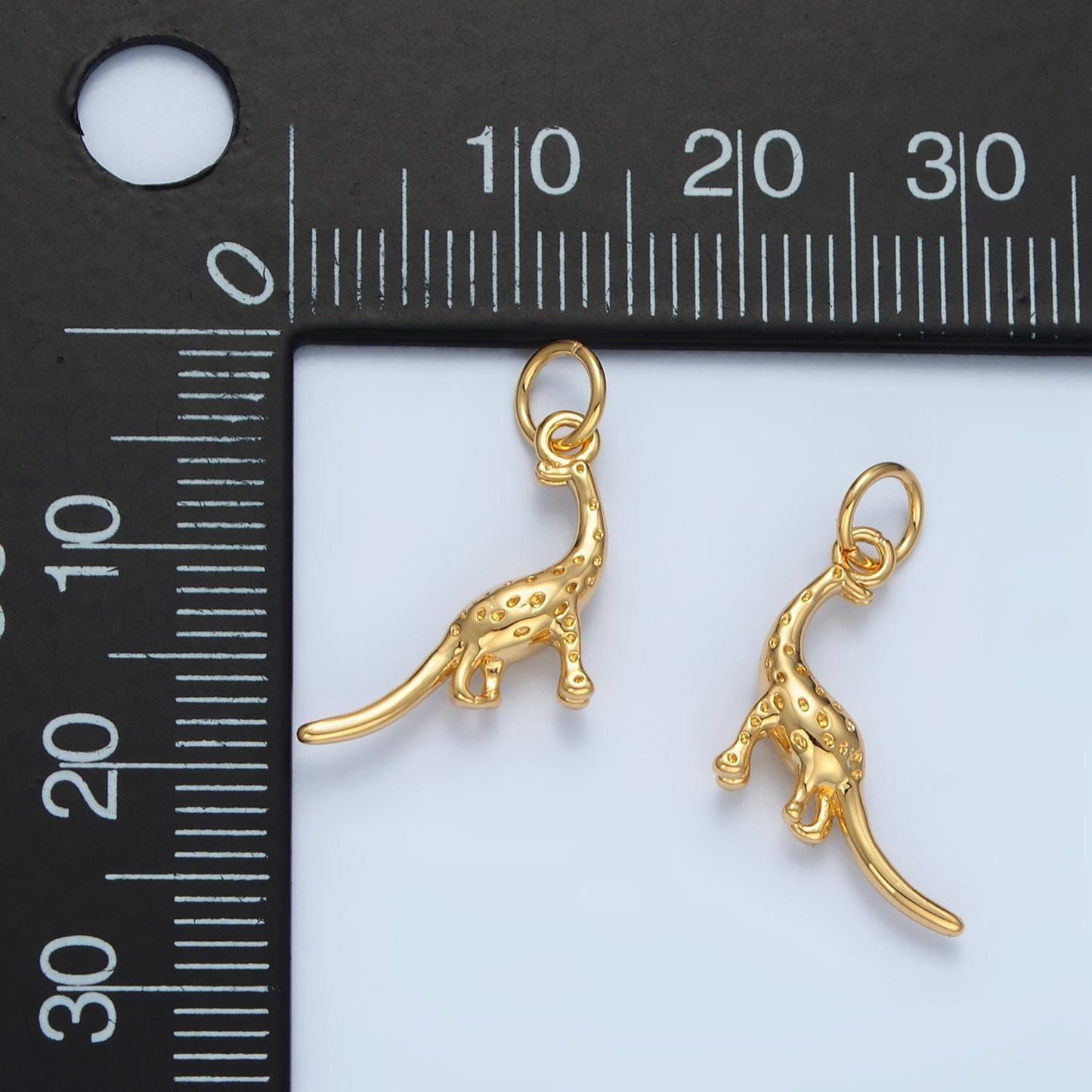 14k gold filled happy brontosaurus dinosaur charm | ag-944