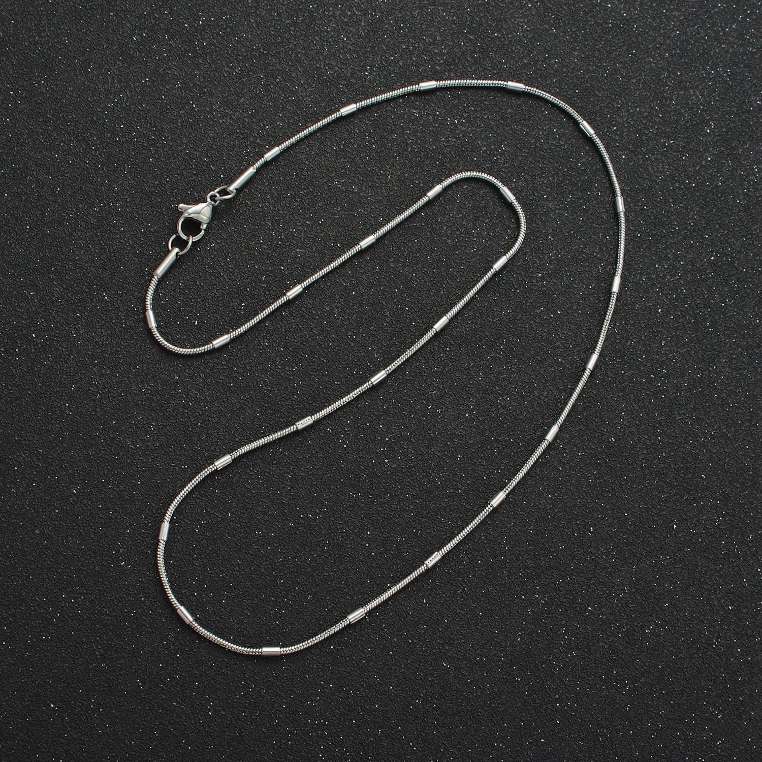 18 inch snake tube chain stainless steel necklace in gold & silver | wa-2612 wa-2613