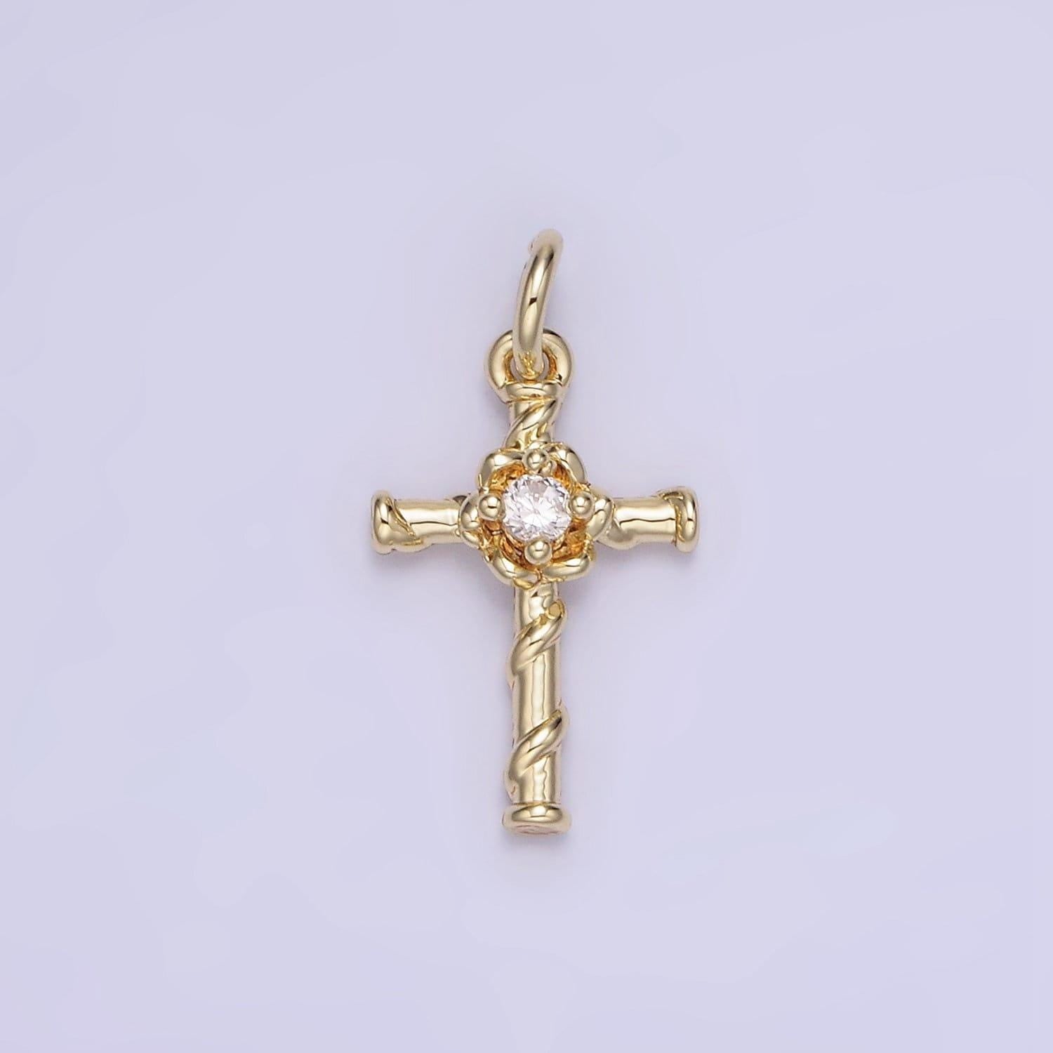 Mini 14k gold filled cross charm, dainty minimalist cross pendant, diy fashion jewelry making supply for necklace bracelet earring | ag718