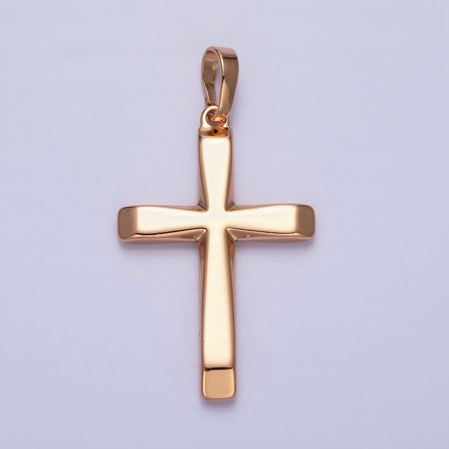 18k gold filled cross pendant minimalist cross charm religious jewelry making aa244