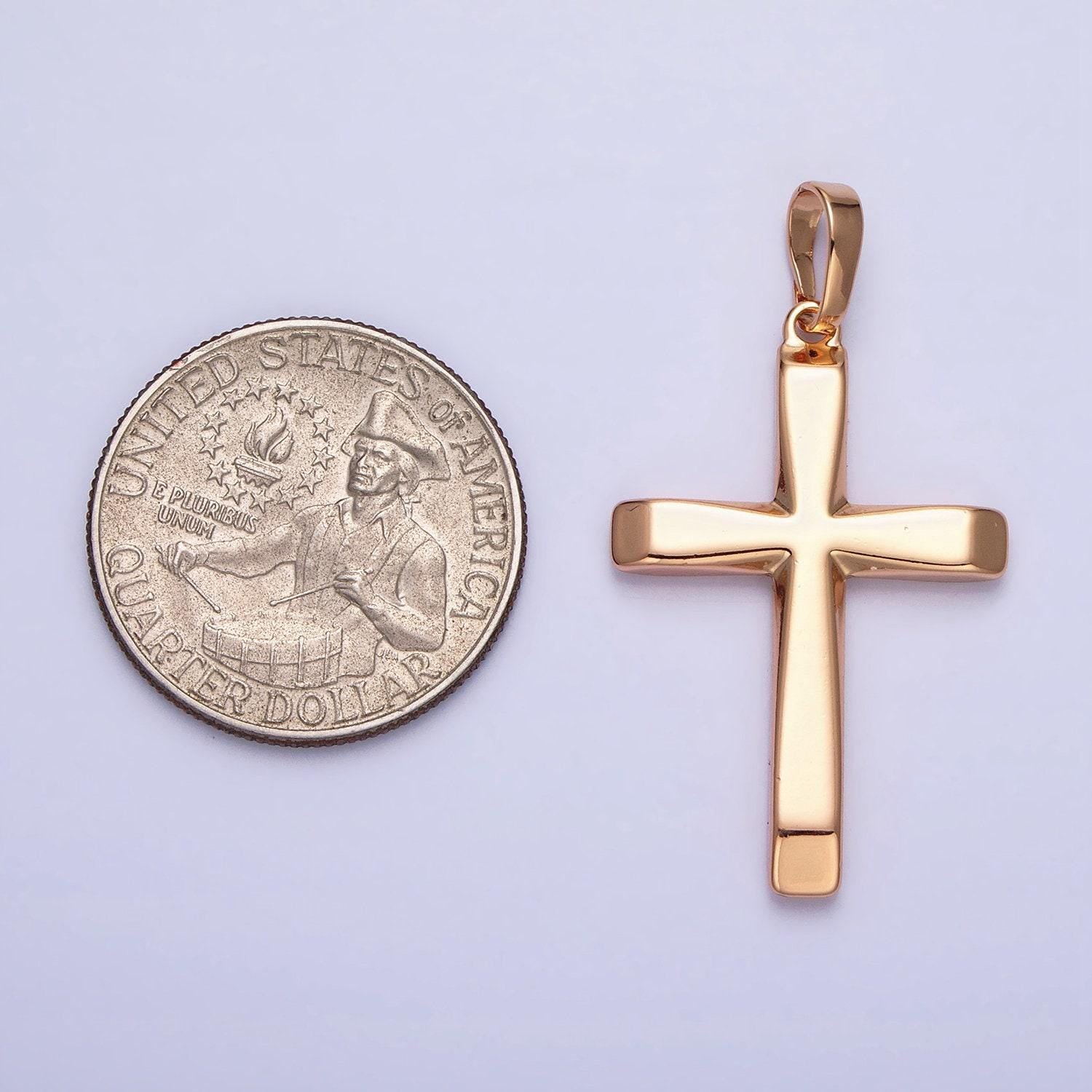 18k gold filled cross pendant minimalist cross charm religious jewelry making aa244