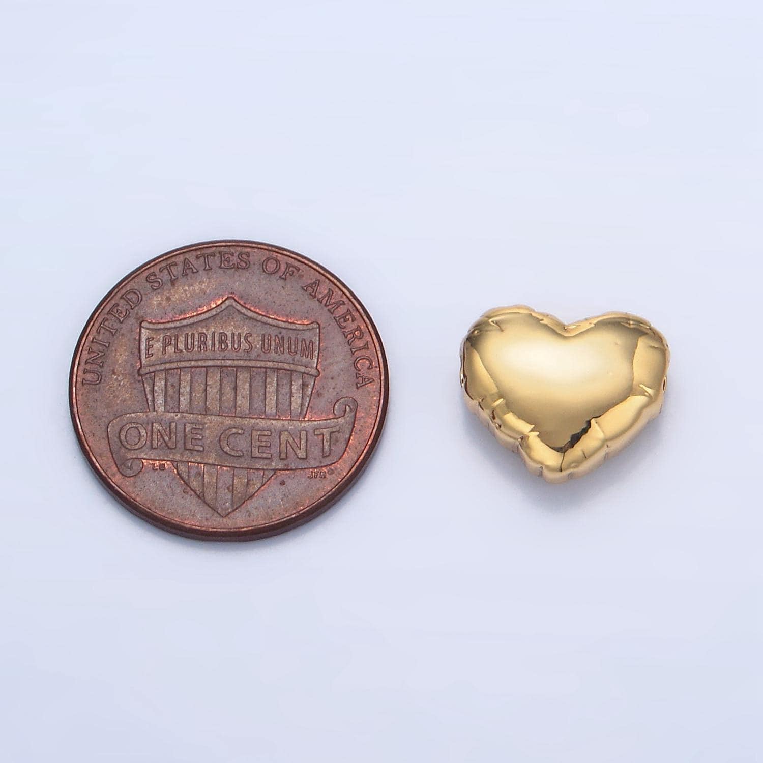 Mini balloon heart minimal 24k gold filled bead | b-155