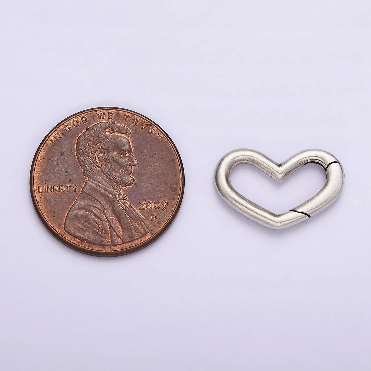 S925 sterling silver hinged heart push gate ring clasp charm pendants interchangeable connectors sl-307