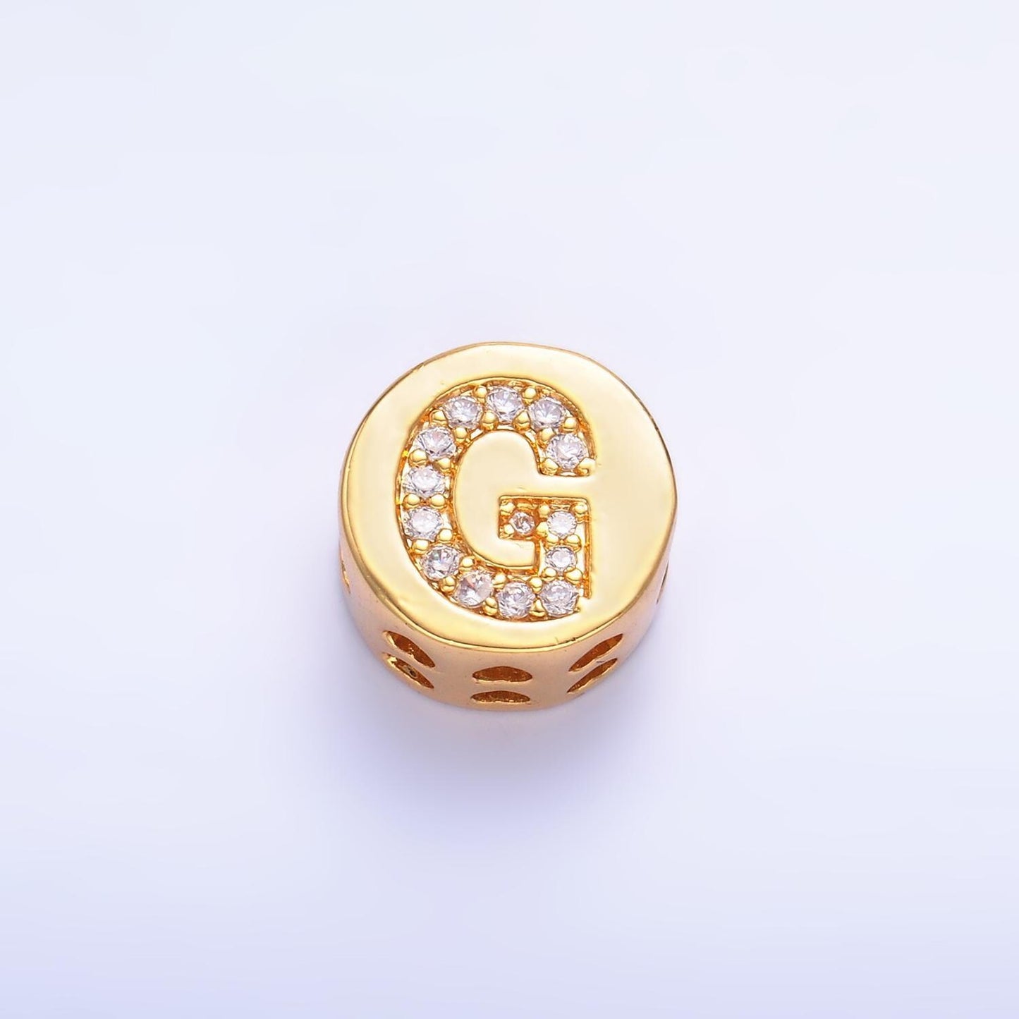 12mm gold initial letter beads, alphabet beads, initial beads, alphabet round micro pave initial circle charm for bracelet necklace a1526