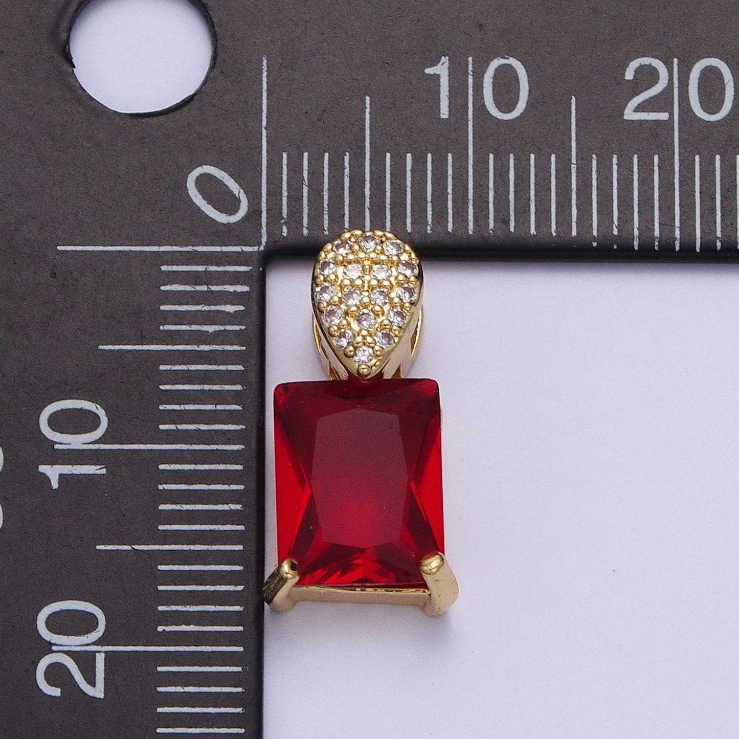 Rectangle emerald cut solitaire pendant necklace square cz diamond charm for bridal wedding necklace dainty necklace h-405