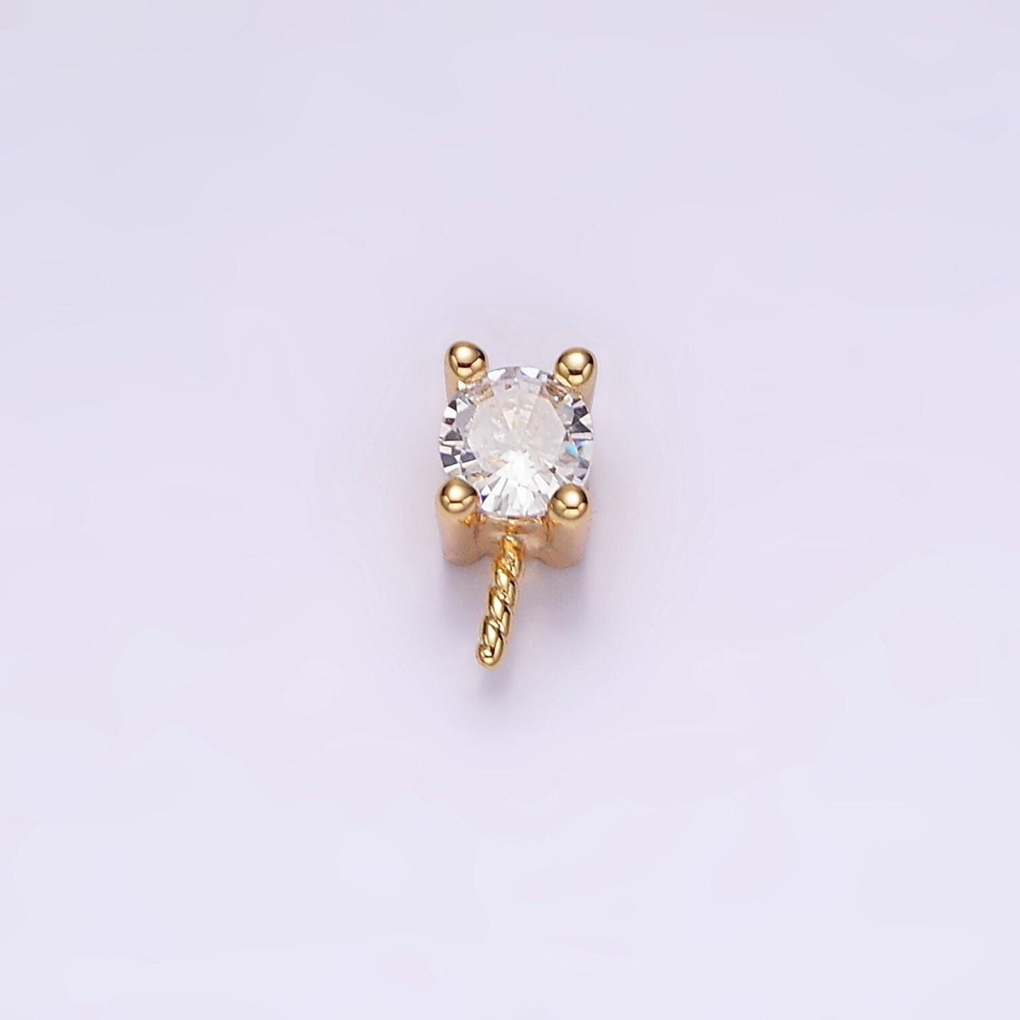 Gold peg bail caps for half drilled pearls and beads gold tone bead caps with peg with cz stone z-516