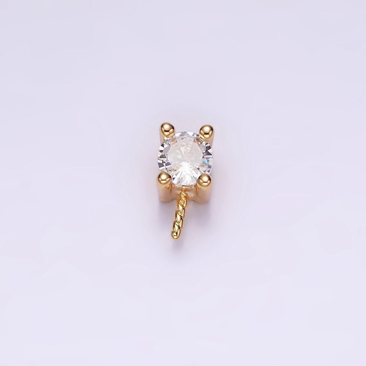 Gold peg bail caps for half drilled pearls and beads gold tone bead caps with peg with cz stone z-516