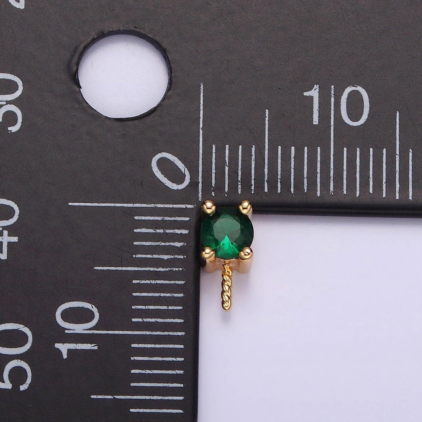 Gold peg bail caps for half drilled pearls and beads gold tone bead caps with peg with cz stone z-516