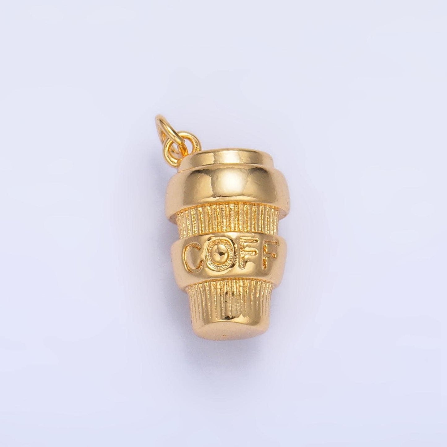 3d mini gold filled coffee tumbler dangle charm, silver coffee cup shape jewelry pendant, coffee mug charms for coffee lovers gift idea w670
