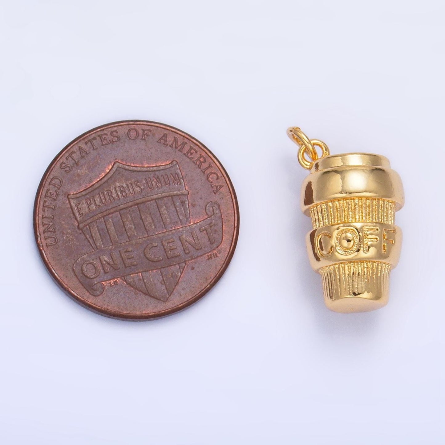 3d mini gold filled coffee tumbler dangle charm, silver coffee cup shape jewelry pendant, coffee mug charms for coffee lovers gift idea w670