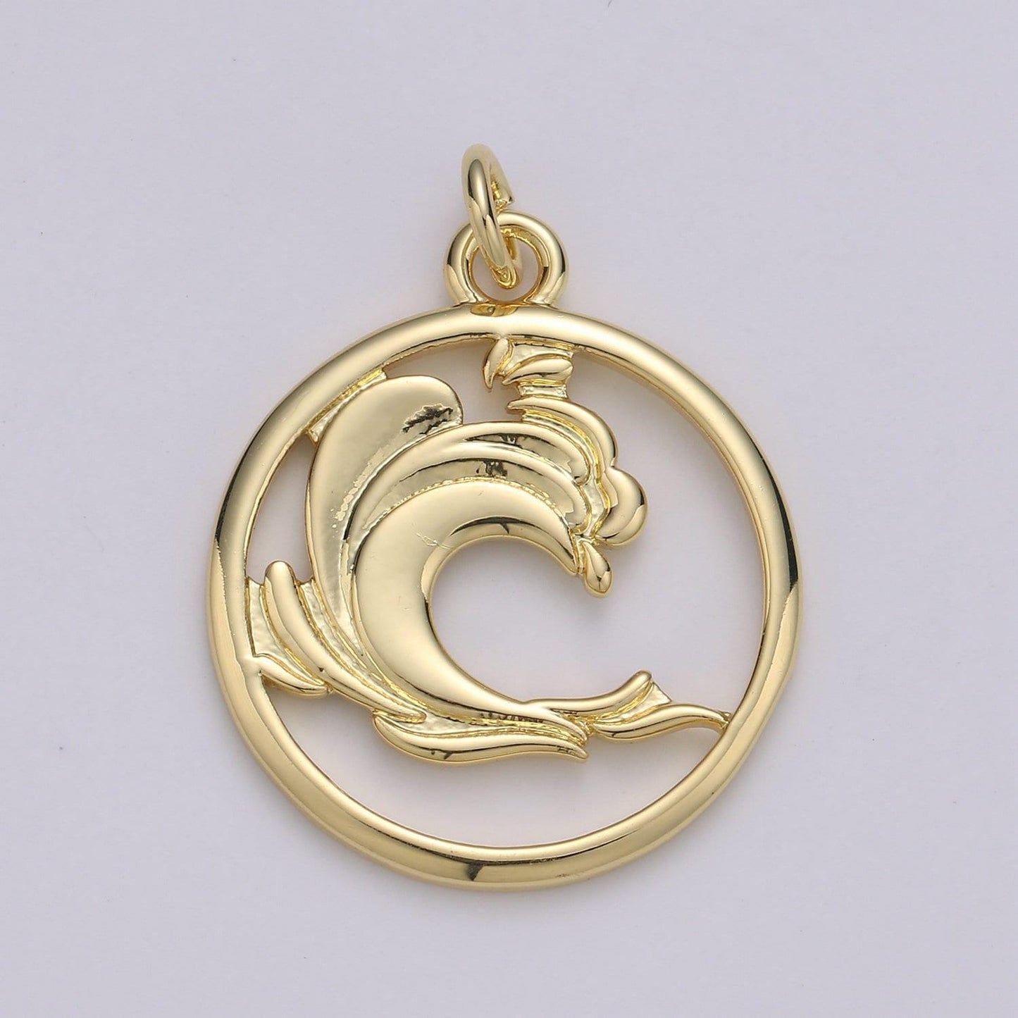 Dainty 24k gold filled charm element charm water fire earth wind charm for bracelet necklace earring supply add on charm, 1946, 1954 - 1956