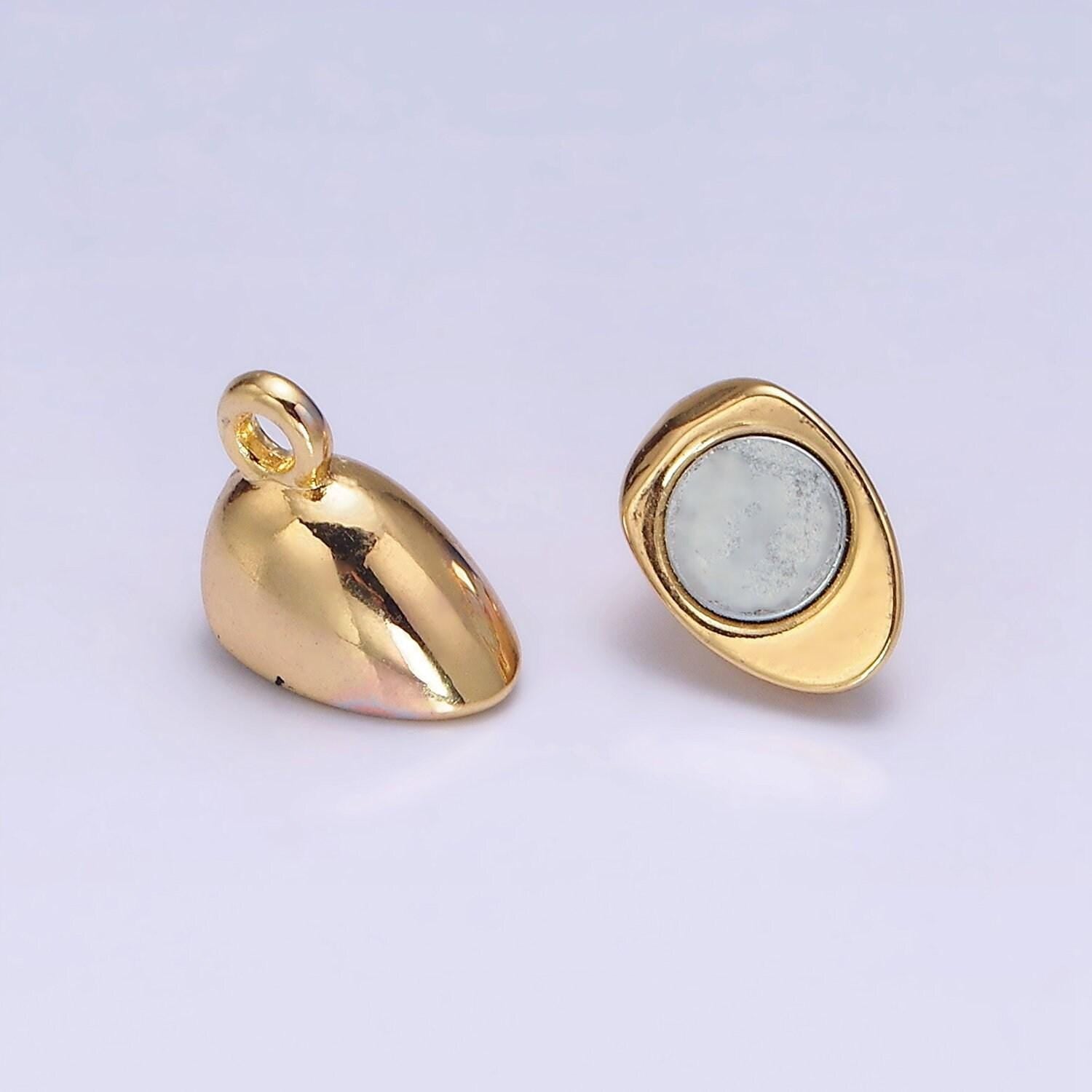 24k gold filled 15mm heart magnetic connector | g645