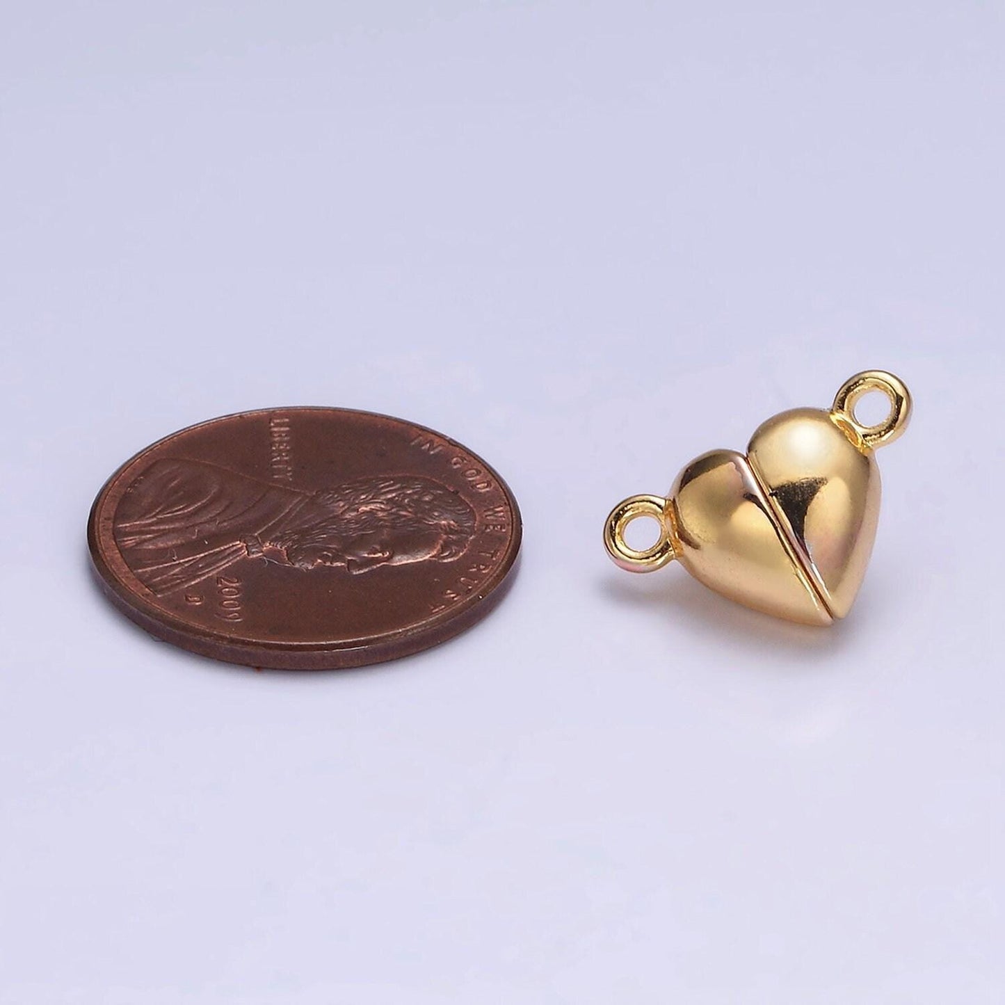 24k gold filled 15mm heart magnetic connector | g645
