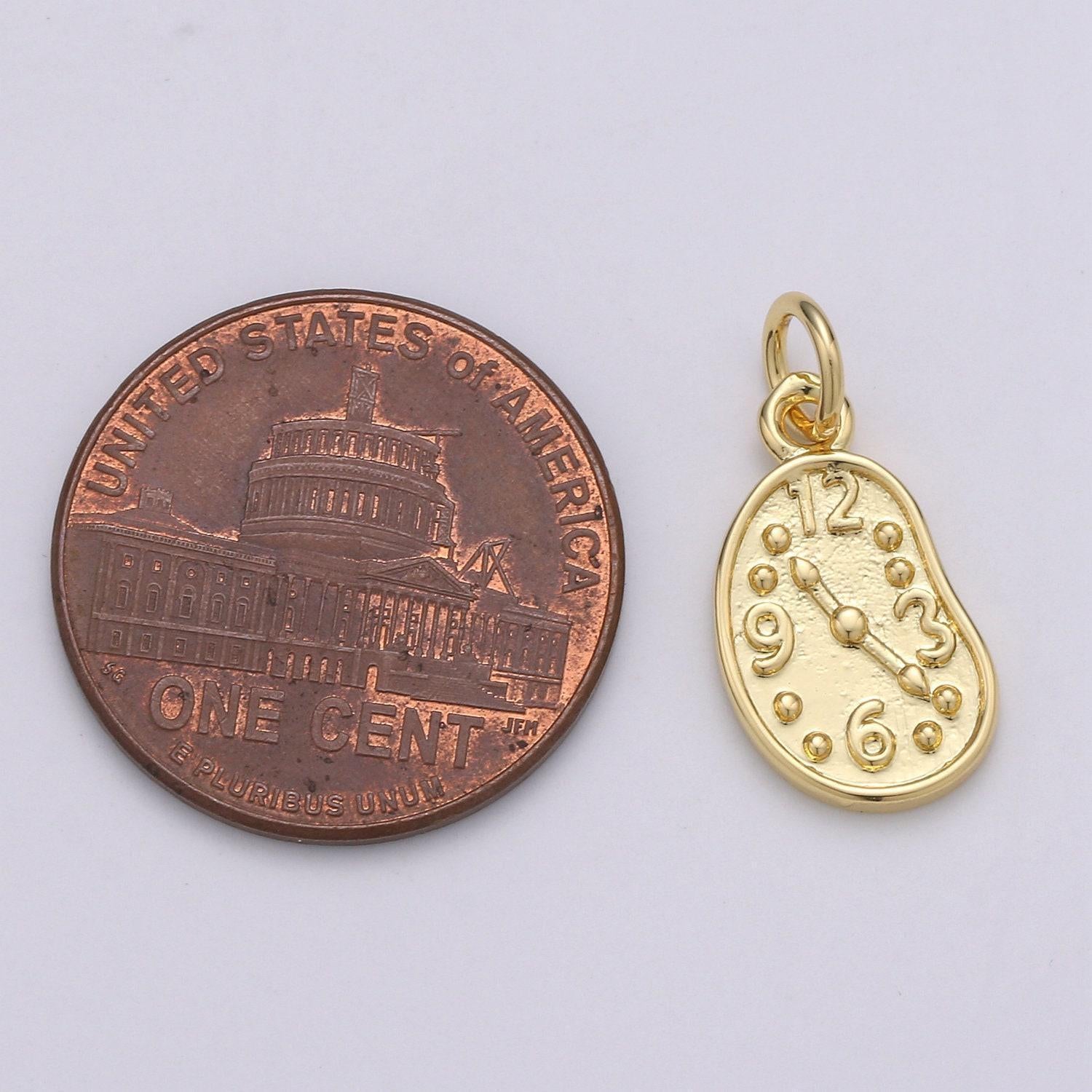 1pc watch in baroque shape 24k gold charm, watch pendant charm, charm, timekeeping for diy jewelry,gold color,chgf-1958