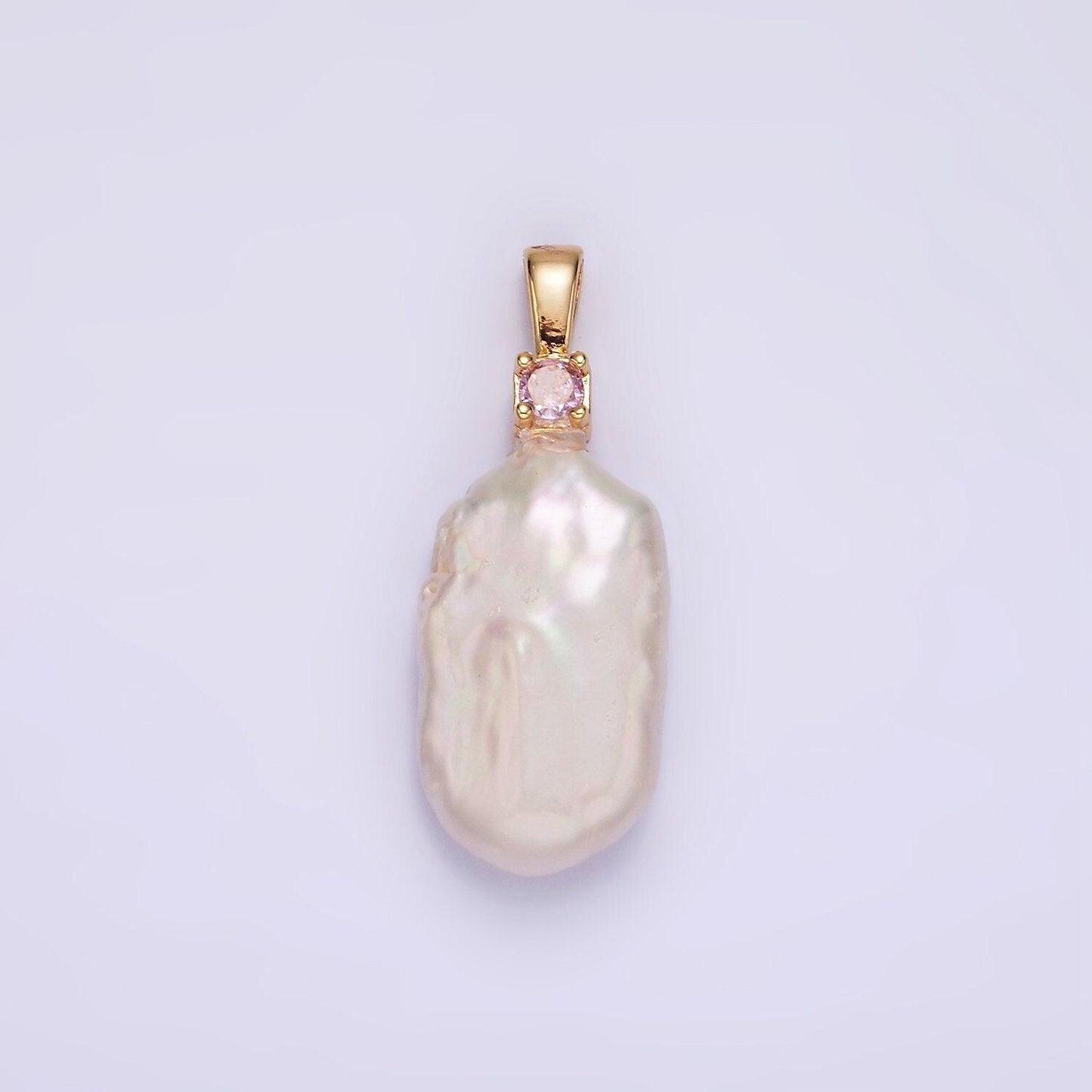 Freshwater pearl 19mm rectangle pearl white genuine luster square baroque freeform pearl charm pendant wholesale pearl p1600