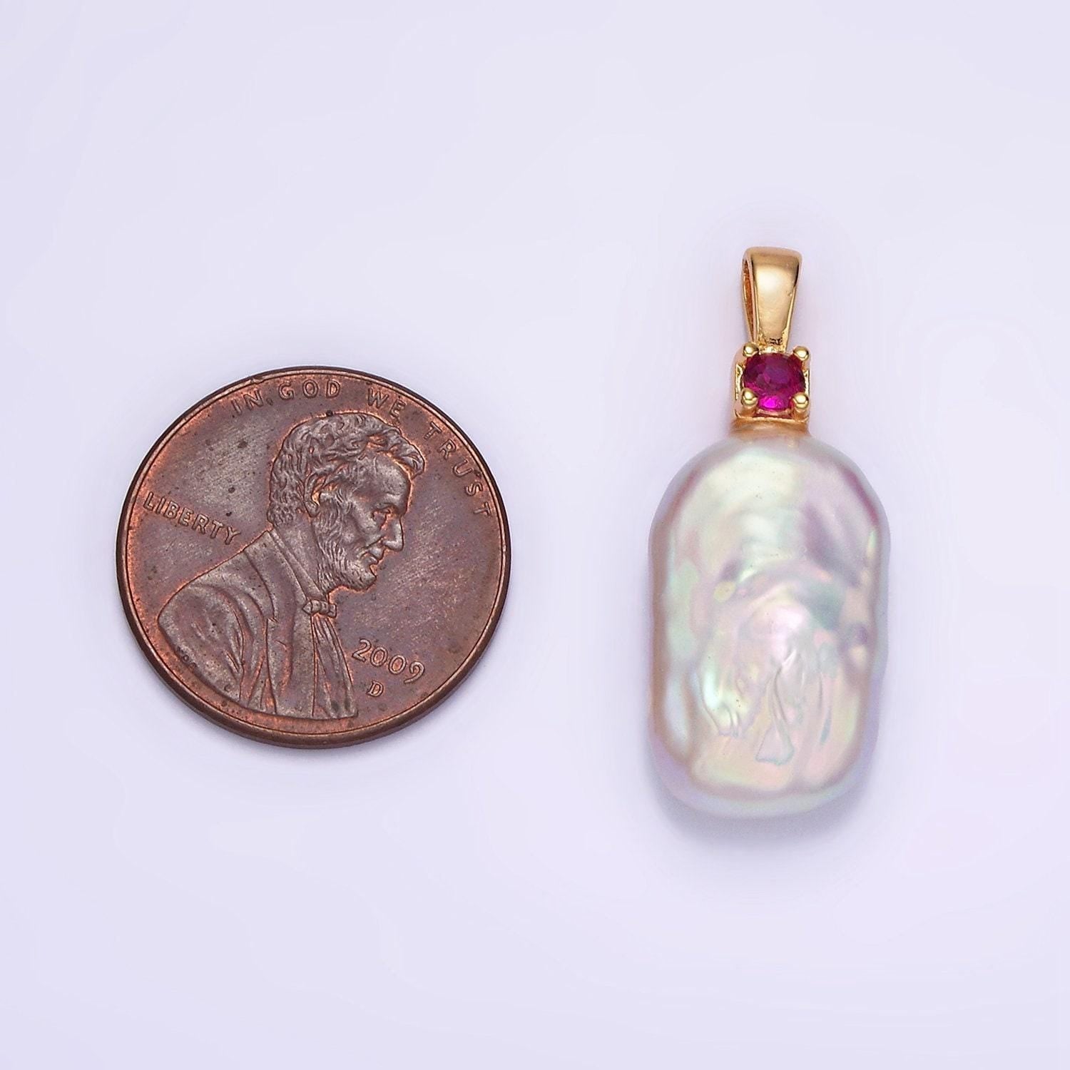Freshwater pearl 19mm rectangle pearl white genuine luster square baroque freeform pearl charm pendant wholesale pearl p1600