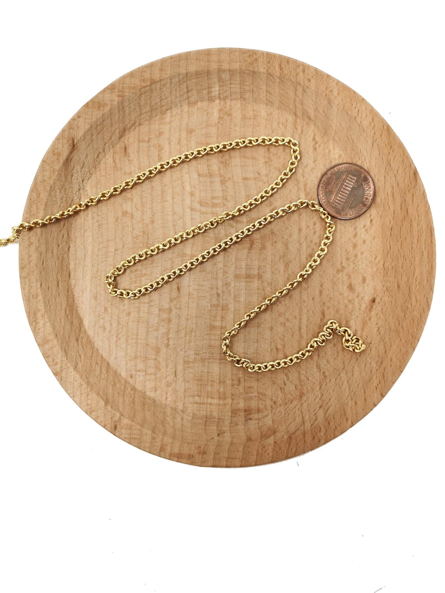 14k gold cable chain by yard, cable chain by foot, wholesale bulk roll chain for jewelry making, width is 3mm, roll 100