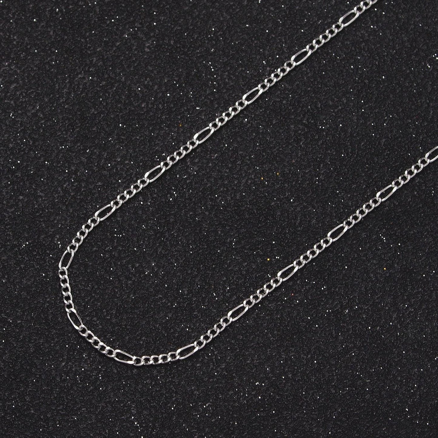 24k gold filled dainty 1.3mm figaro chain by yard, gold & silver wholesale bulk jewelry making unfinished chain by yard | roll-984, roll-985