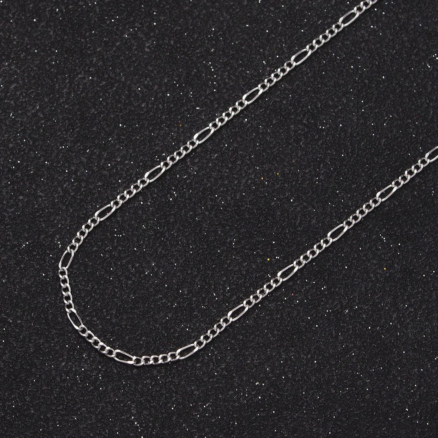 24k gold filled dainty 1.3mm figaro chain by yard, gold & silver wholesale bulk jewelry making unfinished chain by yard | roll-984, roll-985