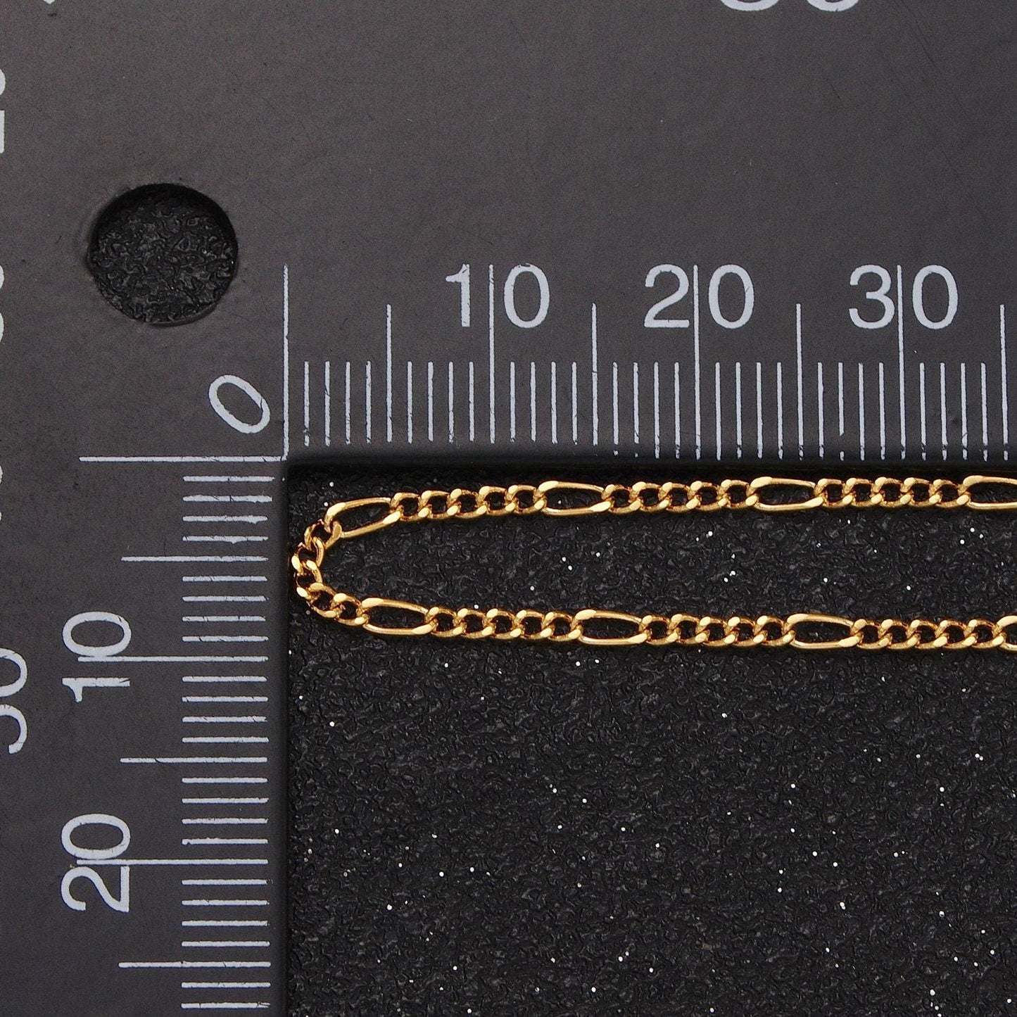24k gold filled dainty 1.3mm figaro chain by yard, gold & silver wholesale bulk jewelry making unfinished chain by yard | roll-984, roll-985