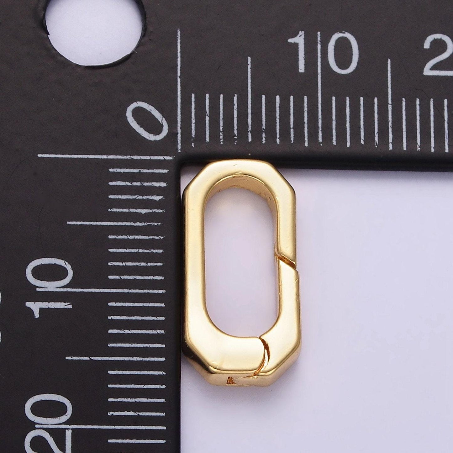 Gold thick simple push oval clasp 16mm supply | z807