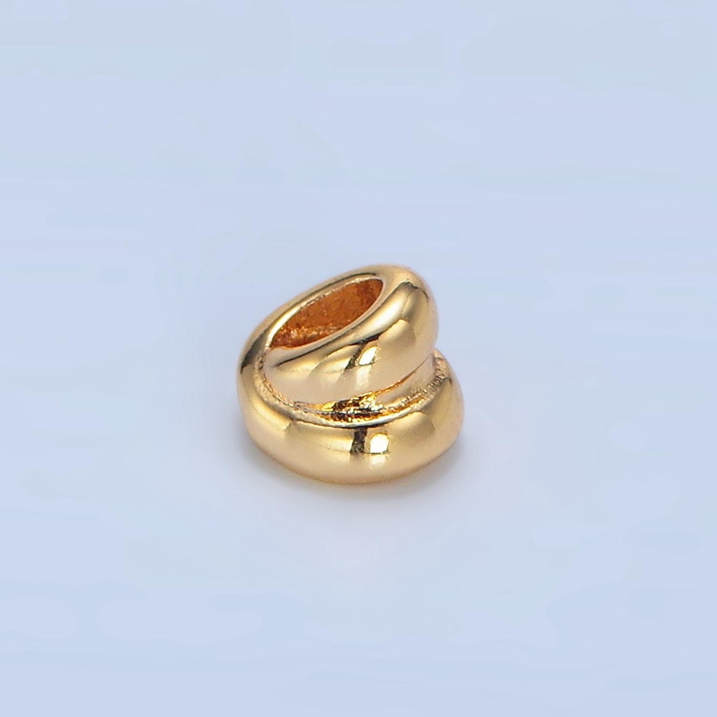 Minimalist 6mm double band 24k gold filled bead spacer | b-562