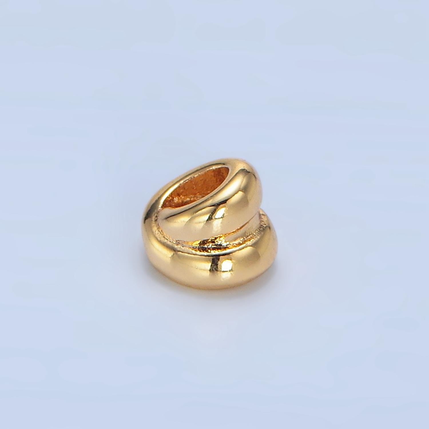 Minimalist 6mm double band 24k gold filled bead spacer | b-562