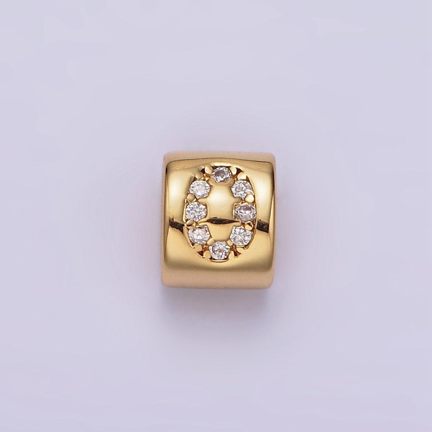 14k gold filled 0-9 number clear micro paved cz slider bead spacer | b-807~b-811